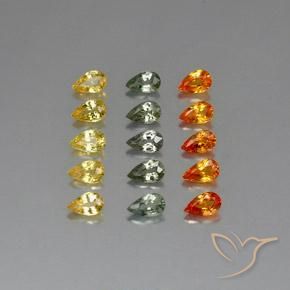 Mehrfarbig Saphir Edelstein - 0.3ct Birnen Schliff (ID: 324887)