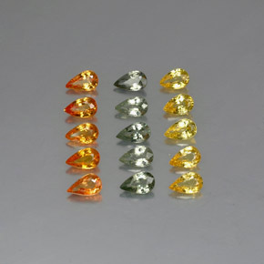 Multicolor Sapphire Gem - 0.2ct Pear Facet (ID: 324891)