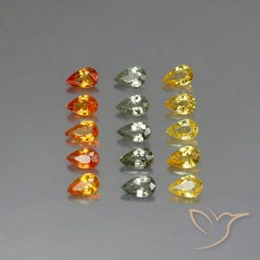 Multicolor Sapphire Gem - 0.3ct Pear Facet (ID: 324894)