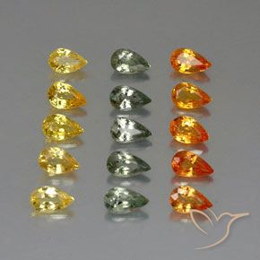 4.32 ctw Multicolor Sapphire Stones, Natural Sapphire in Pear Facet Shape for Sale