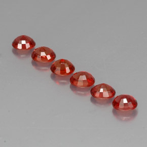 Sapphire Gemstone in 4.6 x 3.7 mm Size for Sale, Sapphire Stone in Red Orange Color