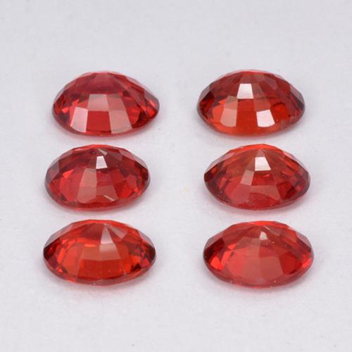 Sapphire Gemstones in 4.5 x 3.6 mm Size for Sale, Sapphire Stones in Red Orange Color