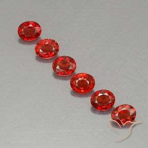 2.05 ctw Red Sapphire Gemstones, Sapphire Gems in Oval Facet Shape for Sale.