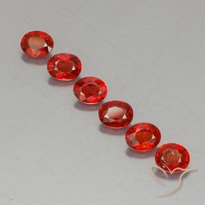 2.12 ctw Red Sapphire Gemstones, Sapphire Gems in Oval Facet Shape for Sale.