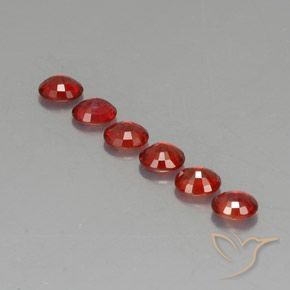 Sapphire Gemstones in 4.4 x 3.6 mm Size for Sale, Sapphire Stones in Bright Red Color