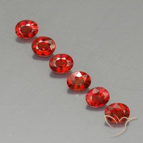 2.27 ctw Red Sapphire Gemstones, Sapphire Gems in Oval Facet Shape for Sale.