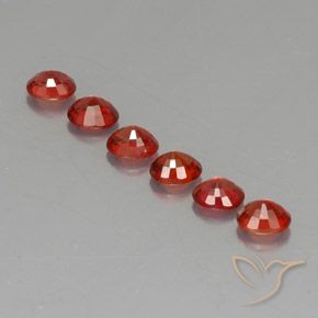 Sapphire Gemstones in 4.6 x 3.7 mm Size for Sale, Sapphire Stones in Bright Red Color