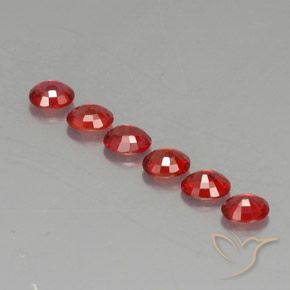 Sapphire Gemstones in 4.5 x 3.7 mm Size for Sale, Sapphire Stones in Bright Red Color