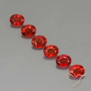 2.02 ctw Red Sapphire Gemstones, Sapphire Gems in Oval Facet Shape for Sale.