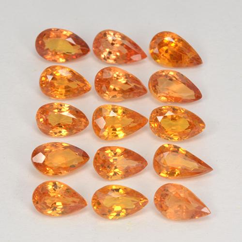 Ambre orange Saphir gemme - 0.3ct Poire facette (ID: 324993)