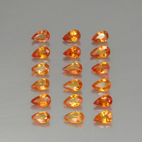 4.65 ct Orange Sapphire Gemstone, Sapphire Gem in Pear Facet Shape for Sale.