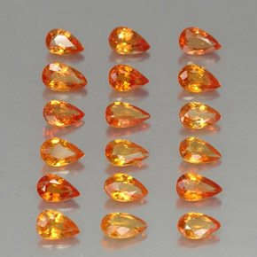 4.65 ct Orange Sapphire Stone, Natural Sapphire in Pear Facet Shape for Sale
