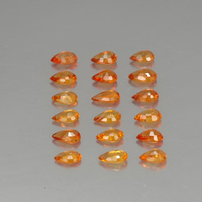 Sapphire Gemstone in 5 x 3 mm (calibrated) Size for Sale, Sapphire Stone in Yellow Orange Color