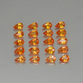 Naranja claro Zafiro Gema - 0.3ct Corte en forma de pera (ID: 325002)