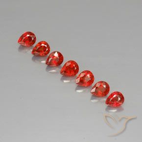 Rojo claro Zafiro Gema - 0.4ct Corte en forma de pera (ID: 325035)