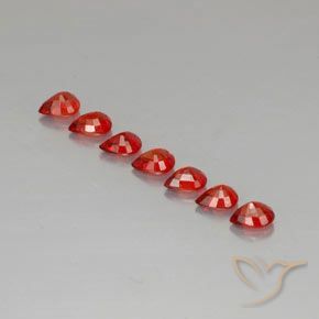 Sapphire Gemstones in 4.5 x 3.5 mm Size for Sale, Sapphire Stones in Bright Red Color