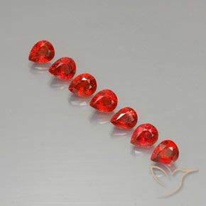 Bright Red Сапфир Камень - 0.4ct Фасетная Груша (ID: 325041)