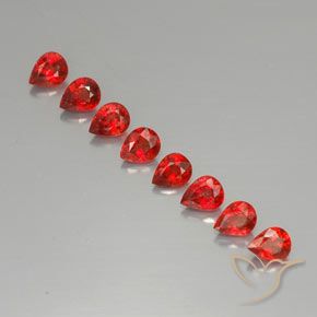 Bright Red Sapphire Gem - 0.3ct Pear Facet (ID: 325043)