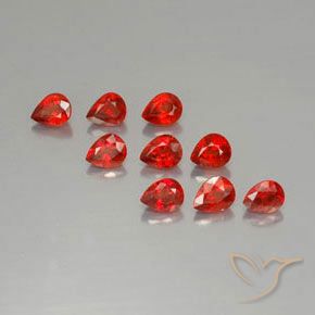Bright Red Saphir Edelstein - 0.3ct Birnen Schliff (ID: 325045)