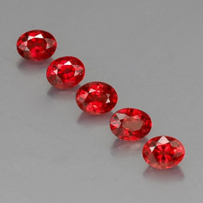 Bright Red Saphir Edelstein - 0.4ct Oval facettiert (ID: 325070)