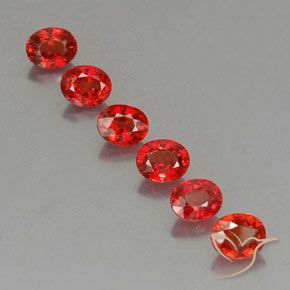 Bright Red Сапфир Камень - 0.4ct Фасетный Овал (ID: 325074)