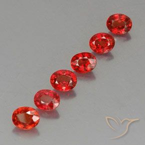 2.37 ctw Red Sapphire Stones, Natural Sapphire in Oval Facet Shape for Sale