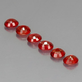 Sapphire Gemstone in 4.6 x 3.8 mm Size for Sale, Sapphire Stone in Red Orange Color