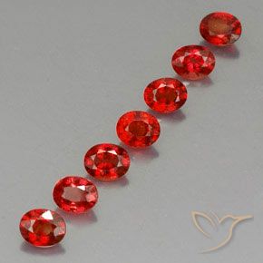 2.60 ctw Red Sapphire Stones, Natural Sapphire in Oval Facet Shape for Sale