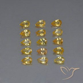 Medium-Light Golden Sapphire Gem - 0.3ct Pear Facet (ID: 325166)