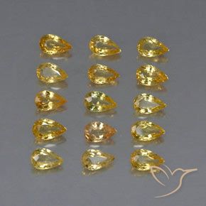 3.73 ctw Yellow Sapphire Stones, Natural Sapphire in Pear Facet Shape for Sale