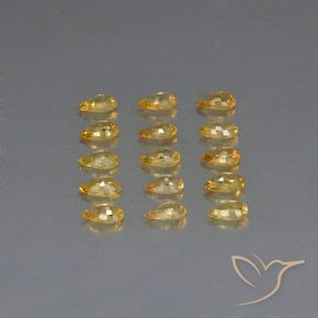 Sapphire Gemstones in 4.9 x 3.2 mm Size for Sale, Sapphire Stones in Medium-Light Golden Color