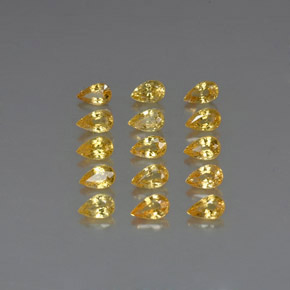 4.30 ct Yellow Sapphire Gemstone, Sapphire Gem in Pear Facet Shape for Sale.