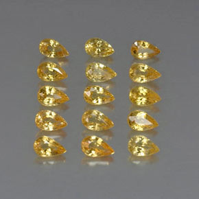 4.30 ct Yellow Sapphire Stone, Natural Sapphire in Pear Facet Shape for Sale