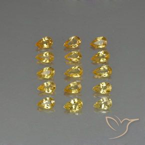 Medium Golden Сапфир Камень - 0.3ct Фасетная Груша (ID: 325170)