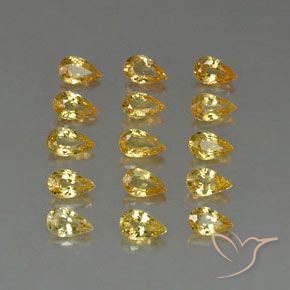 3.68 ctw Yellow Sapphire Stones, Natural Sapphire in Pear Facet Shape for Sale