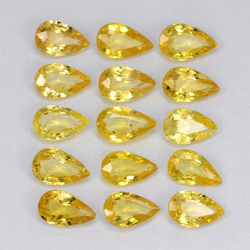 Amarillo Zafiro Gema - 0.2ct Corte en forma de pera (ID: 325171)