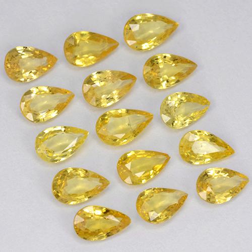 3.26 ctw Yellow Sapphire Stones, Natural Sapphire in Pear Facet Shape for Sale