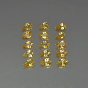 3.96 ct Yellow Sapphire Gemstone, Sapphire Gem in Pear Facet Shape for Sale.