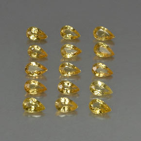 3.96 ct Yellow Sapphire Stone, Natural Sapphire in Pear Facet Shape for Sale