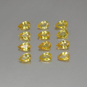 2.88 ct Gold Sapphire Gemstone, Sapphire Gem in Pear Facet Shape for Sale.