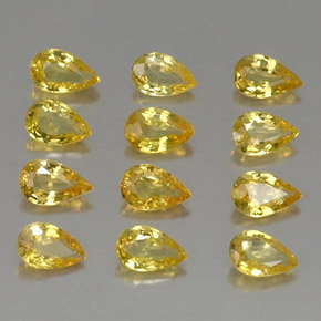 2.88 ct Gold Sapphire Stone, Natural Sapphire in Pear Facet Shape for Sale