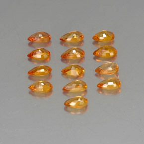 Sapphire Gemstones in 5 x 3 mm (calibrated) Size for Sale, Sapphire Stones in Yellow Orange Color