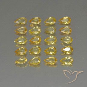 4.3 ct Loose Yellow Sapphire, 4.7 x 3 mm Pear Cut From Tanzania, Photo A