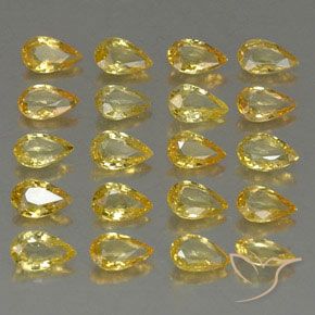 4.30 ctw Yellow Sapphire Stones, Natural Sapphire in Pear Facet Shape for Sale