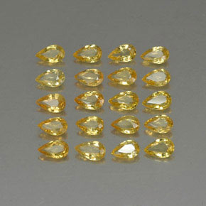 4.38 ct Gold Sapphire Gemstone, Sapphire Gem in Pear Facet Shape for Sale.
