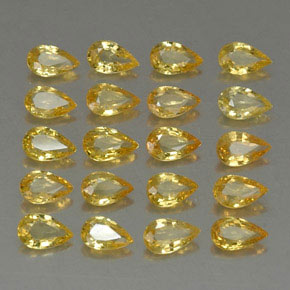 4.38 ct Gold Sapphire Stone, Natural Sapphire in Pear Facet Shape for Sale
