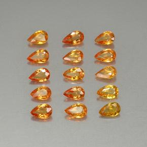 Brownish Orange Saphir Edelstein - 0.2ct Birnen Schliff (ID: 325285)