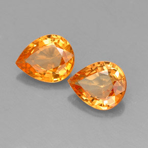 1.27 ct Orange Sapphire Gemstone, Sapphire Gem in Pear Facet Shape for Sale.