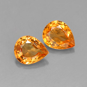 1.27 ct Orange Sapphire Stone, Natural Sapphire in Pear Facet Shape for Sale