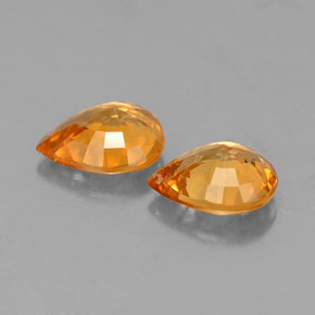 Sapphire Gemstone in 6.1 x 4.9 mm Size for Sale, Sapphire Stone in Golden Orange Color